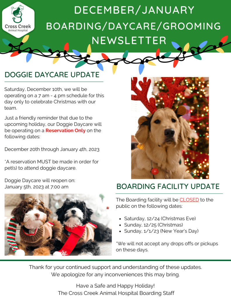 December and January Newslette